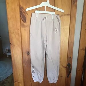 Girls Minnie Mouse Gap pink sweatpants.